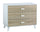 Commode avec 3 tiroirs 90x40x75 cm en panneau de particules Blanc/Sonoma