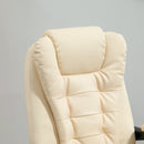 Sedia Poltrona Direzionale Massaggiante da Ufficio 65x160x104 cm in Microfibra Crema-9