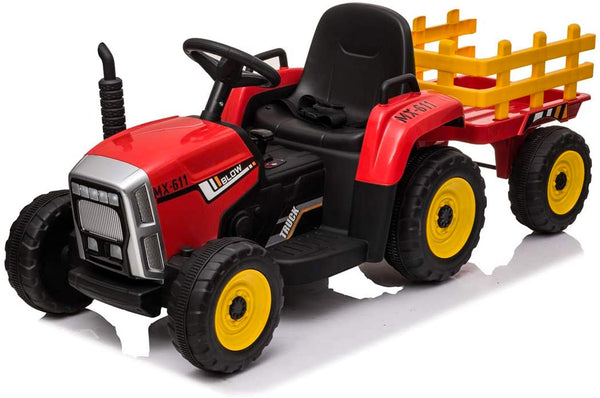 acquista Tracteur électrique pour enfants 12V avec remorque rouge