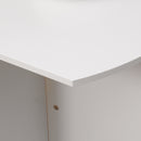 Tavolo da Pranzo Pieghevole Salvaspazio 90x60x74 cm in Legno Bianco-8