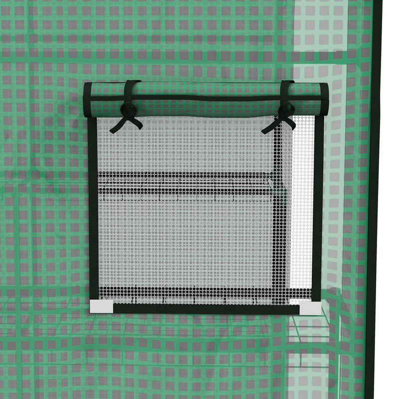 Copertura per Serra da Giardino con Porta a Cerniera e Finestre 140x143x190 cm in PE Verde-9