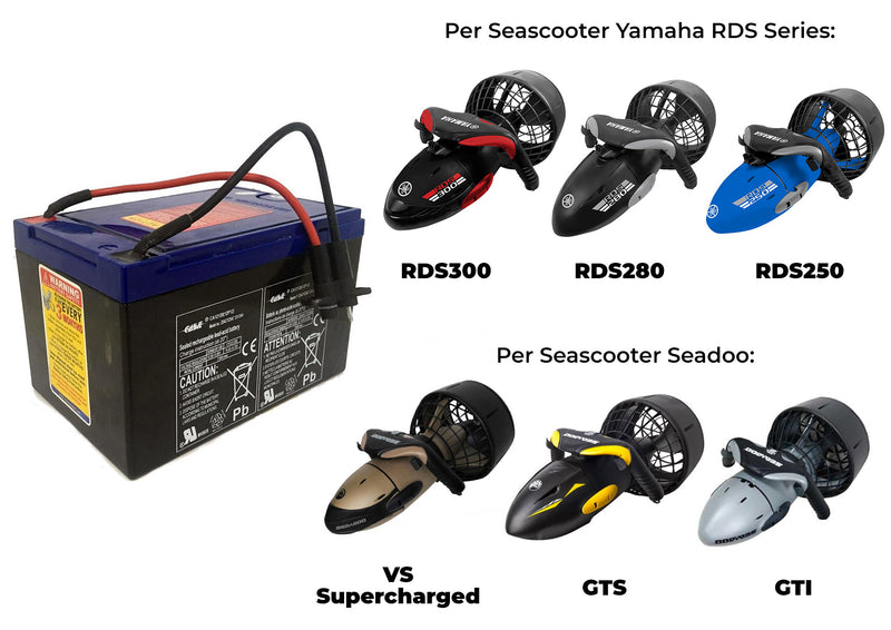 Batteria Ricaricabile 12V 12Ah YZS4C per Seascooter Yamaha serie RDS e Seadoo-2