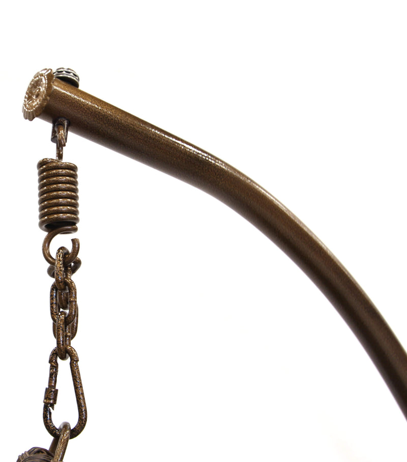 Amaca Dondolina da Giardino in Acciaio e Rattan Zaffiro Marrone-3