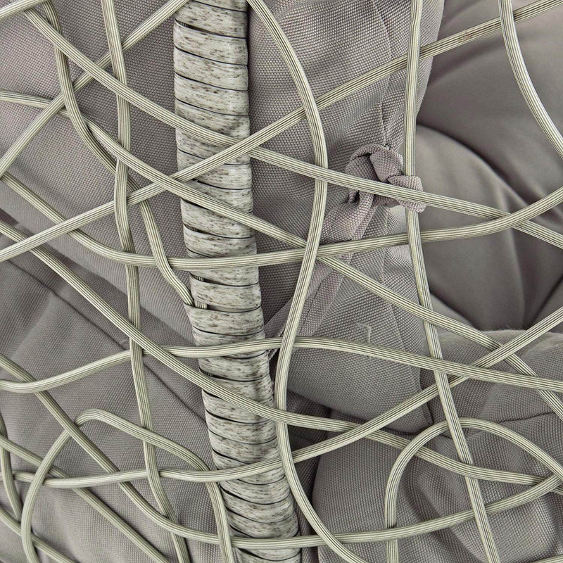 Amaca Dondolina da Giardino in Acciaio e Rattan Zaffiro Grigia-4