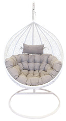 Amaca Dondolina da Giardino in Acciaio e Rattan Zaffiro Bianca-1