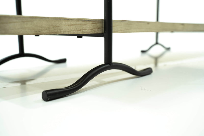 Scaffale 4 Ripiani 120x34x120 cm in Ferro e Legno Zen Nero-6