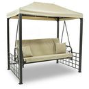 Dondolo Letto 3 Posti con Copertura a Gazebo Beige-1
