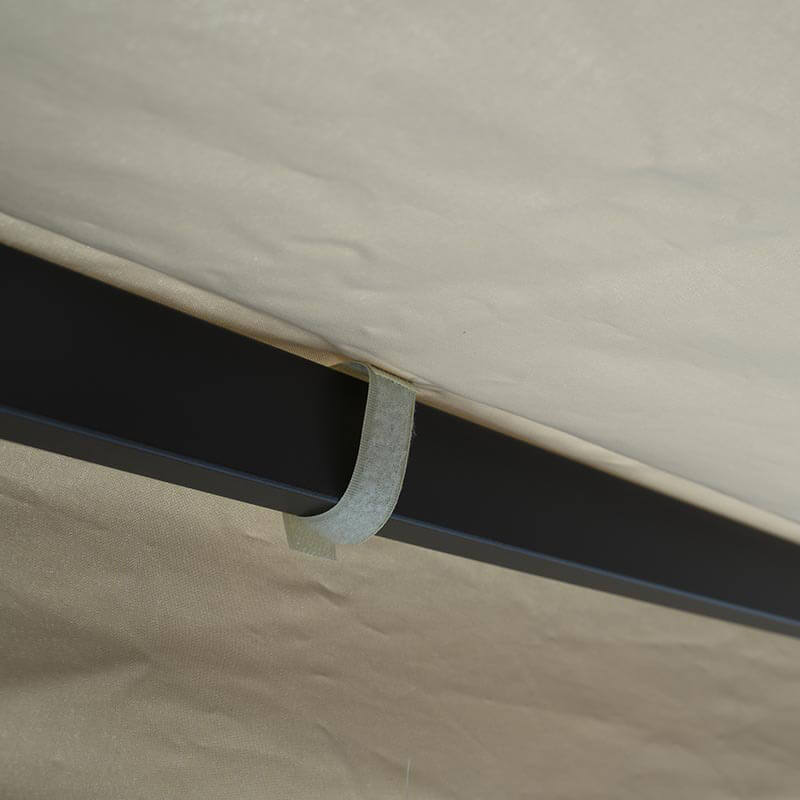 Dondolo Letto 3 Posti con Copertura a Gazebo Beige-8