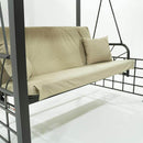 Dondolo Letto 3 Posti con Copertura a Gazebo Beige-9