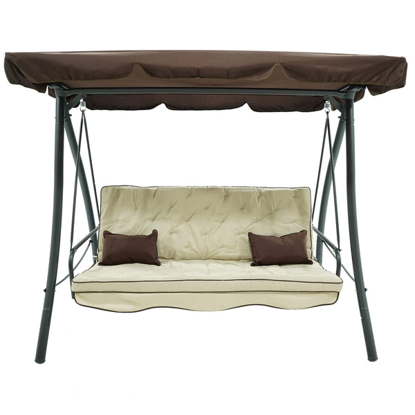 prezzo Lit à bascule 3 places 202x115x170 cm en acier et polyester Andromède marron et écru