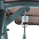 Dondolo Letto 3 Posti 202x115x170 cm in Acciaio e Poliestere Andromeda Marrone e Ecrù-8