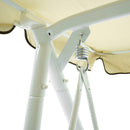 Dondolo Letto 3 Posti 202x115x170 cm in Acciaio e Poliestere Andromeda Ecrù-8