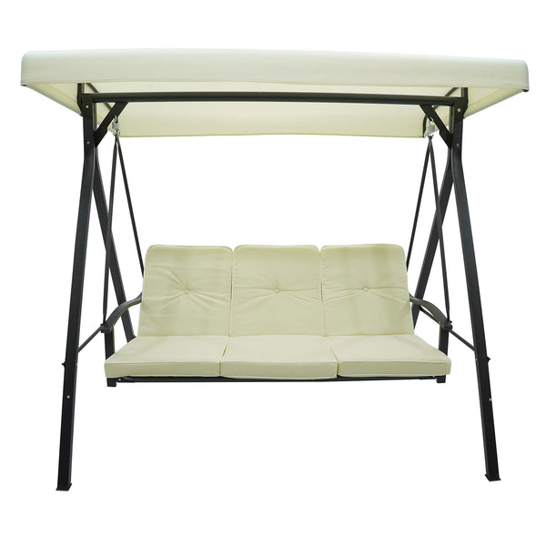 Lit à bascule 3 places 192x134x180 cm en acier et PVC Auriga Ecru online