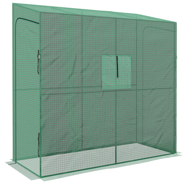 Serra da Giardino a Muro con 2 Porte Avvolgibili e Copertura 200x80x200 cm in PE Anti UV Verde acquista