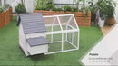Poulailler de jardin avec enclos et toit étanche gris et blanc 166x121,5x112 cm