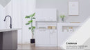 Meuble de cuisine en bois blanc avec éléments hauts 101x39x180 cm