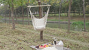 Hamac Chaise Suspendue 120x90 cm en Corde avec Coussins Blancs