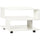 Table basse asymétrique 60x60x45 cm avec étagères et pieds réglables en bois blanc