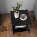 Tavolino da Caffè 2 Ripiani 40x40x45 cm in Acciaio Nero-8