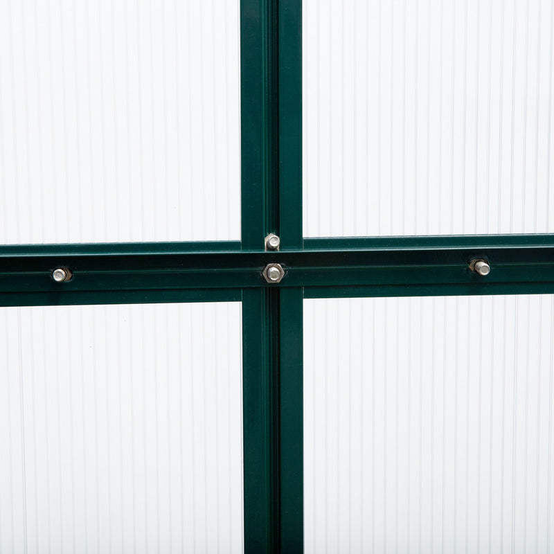 Serra da Giardino 190x312x201 cm con Finestra e Porta Scorrevole Struttura in Alluminio Verde-8