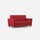 Canapé 2 places Yasel 152x85x85 cm en tissu rouge