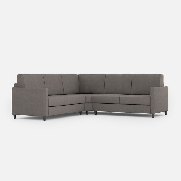 Canapé d'angle Karay 5 places 221x221x85 cm en tissu gris prezzo