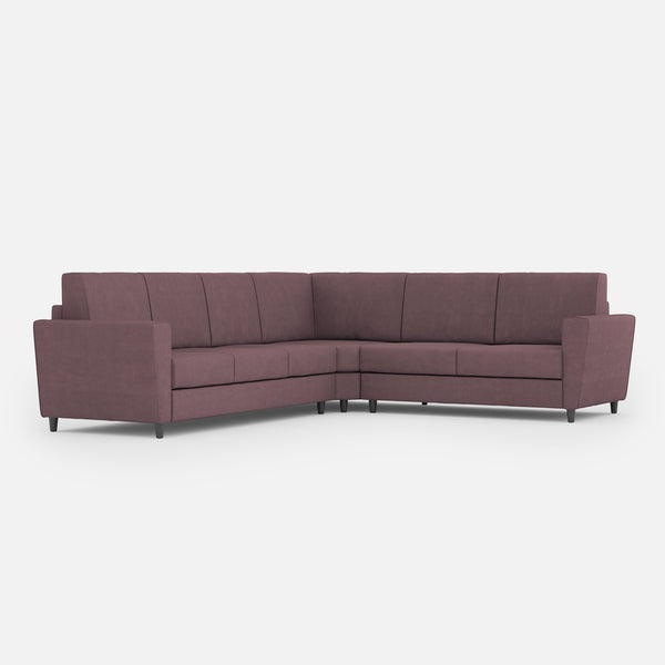 Canapé d'angle 6 places Yasel 288x248x85 cm en tissu prune prezzo