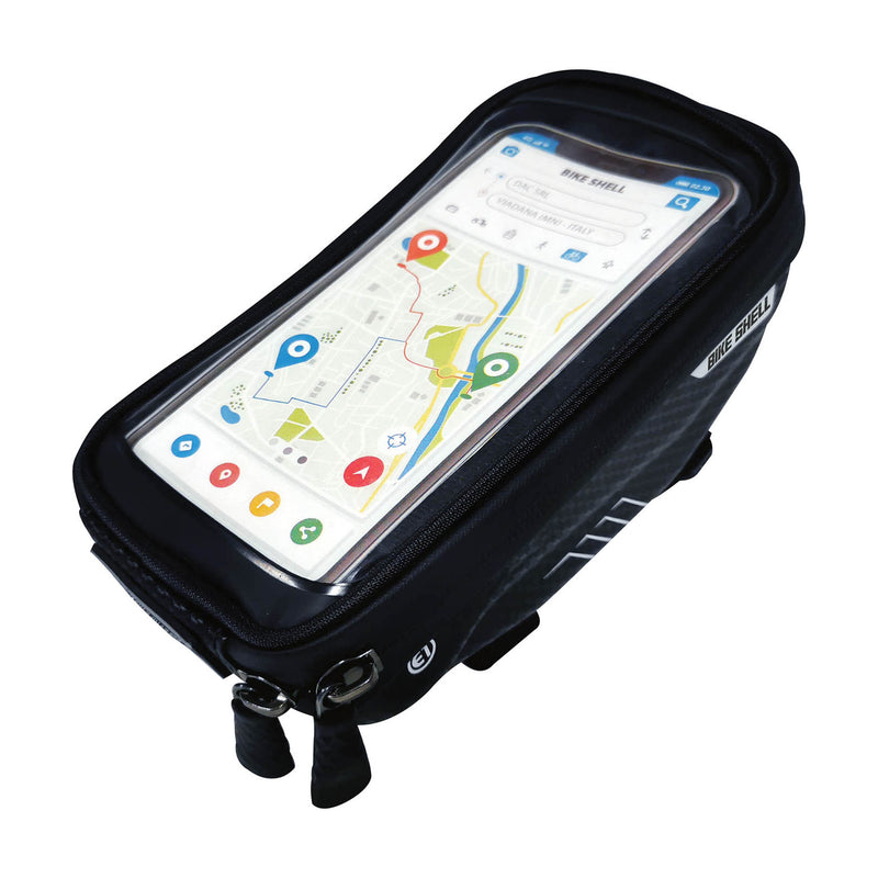 Borsa Portaoggetti da Manubrio Bicicletta 17x9x6 cm con Tasca Touchscreen per Smartphone-1