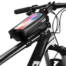 Borsa Portaoggetti da Telaio Bicicletta 18x10x6 cm con Tasca Touchscreen per Smartphone-2