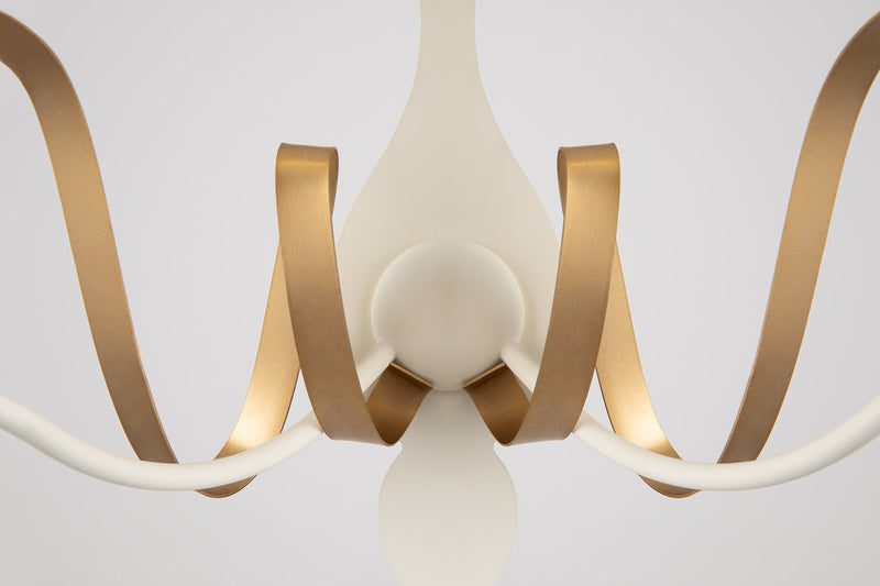 Applique élégante en Métal Entrelacé Blanc et Or