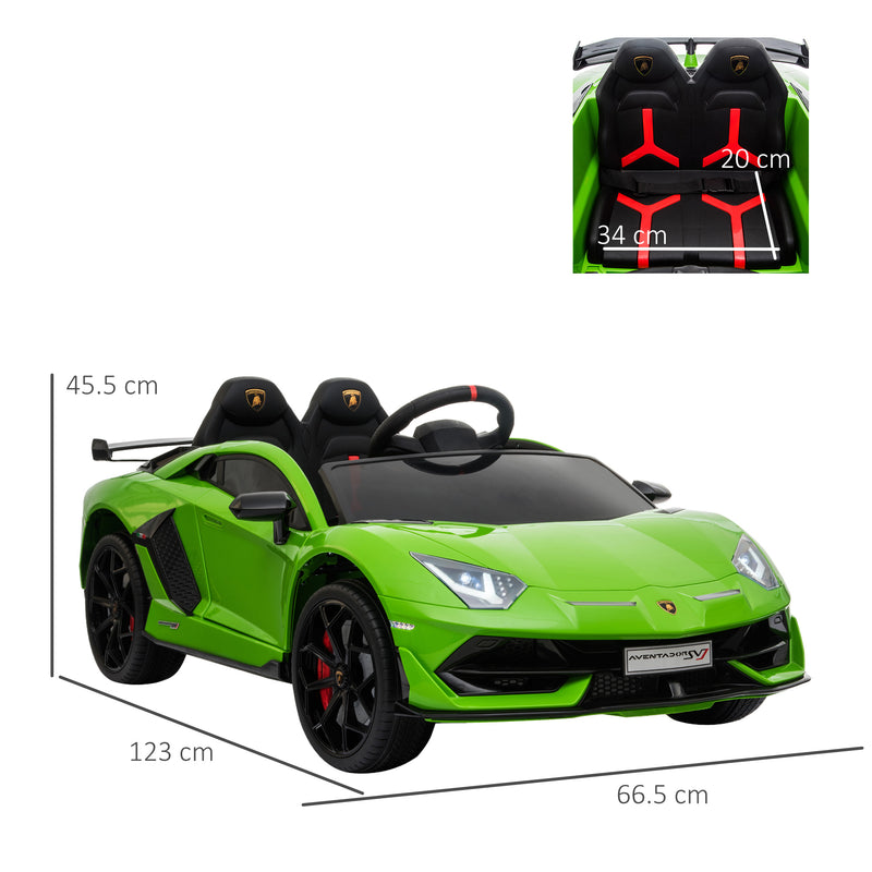 Macchina Elettrica per Bambini 12V con Licenza Lamborghini Aventador Verde-3