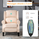 Poltrona Massaggiante e Reclinabile 78x83x101 cm con Funzione Riscaldante Crema-7
