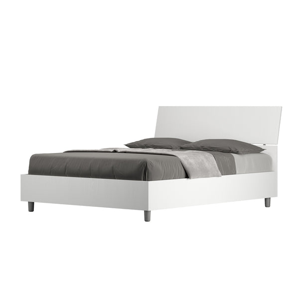 Lit double Demas avec tête de lit inclinée, frêne blanc, différentes tailles online