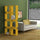 Bibliothèque double face 79x166,5 cm Rail moutarde