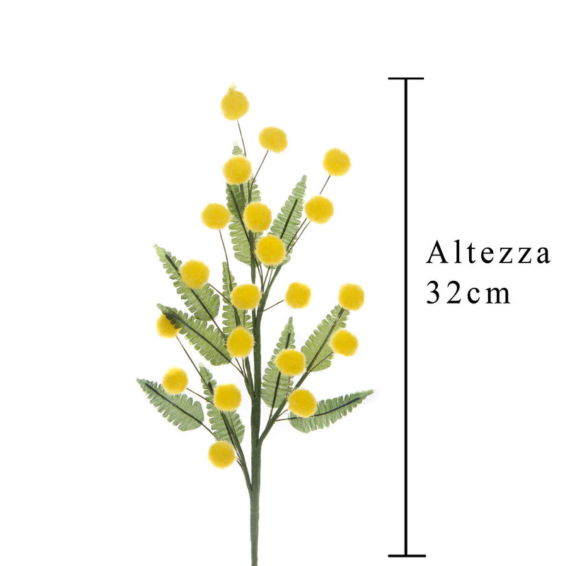 Set 12 Rami Artificiali di Mimose H 32 cm-2