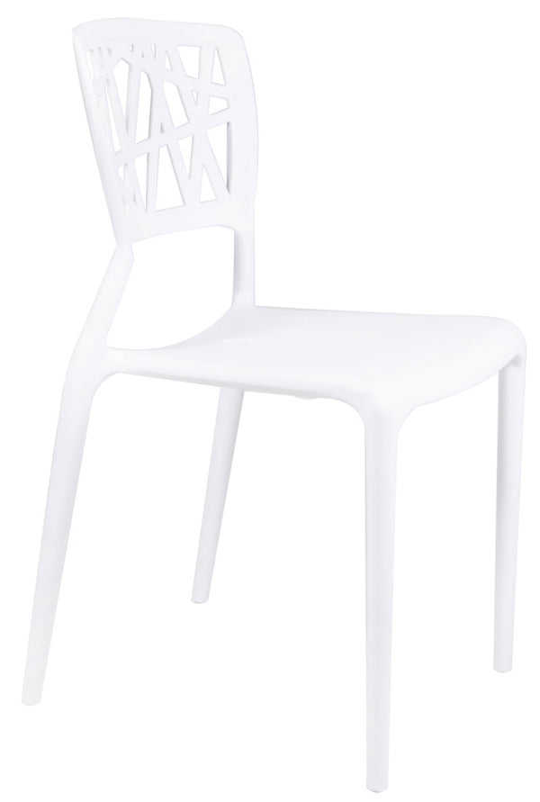 online Lot de 4 chaises de jardin en polypropylène blanc Vandi