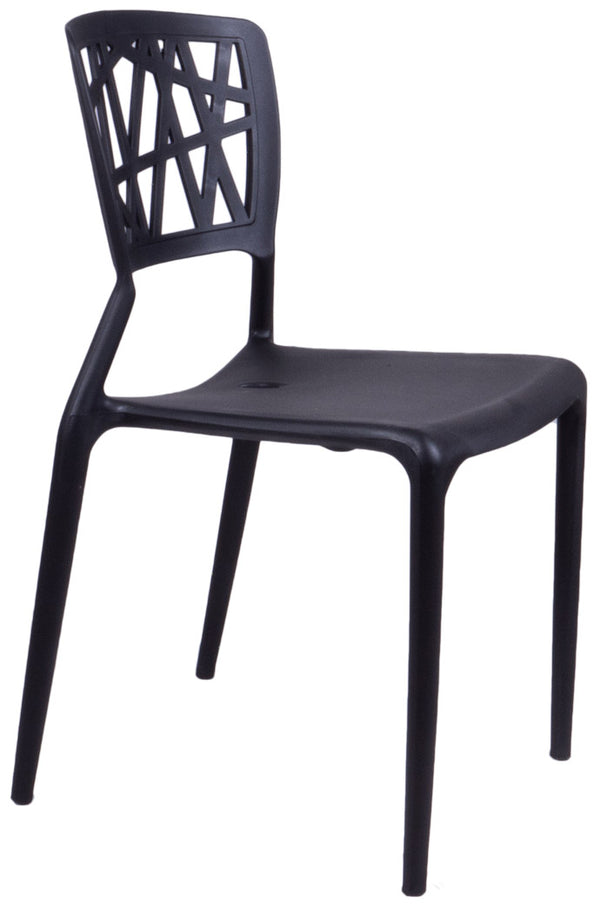online Lot de 4 chaises de jardin en polypropylène noir Vandi
