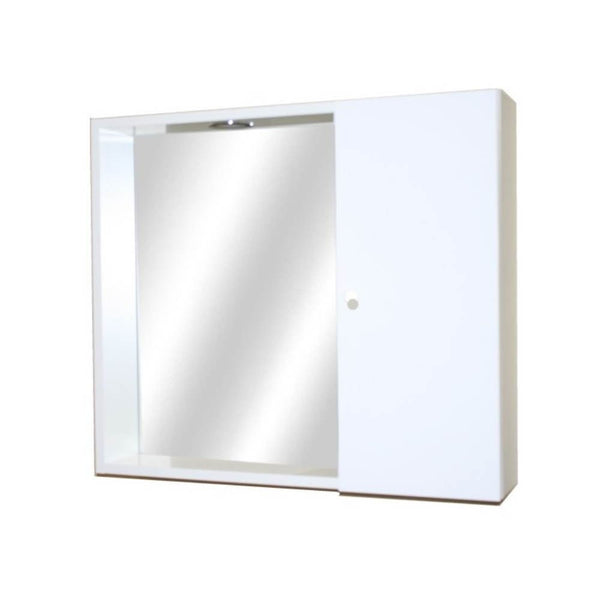 Meuble de salle de bain Ponza 1 avec miroir blanc brillant sconto