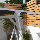 Panchina da Giardino 3 Posti con Tettuccio Inclinabile 205x130x175 cm in Acciaio Grigio Scuro-7