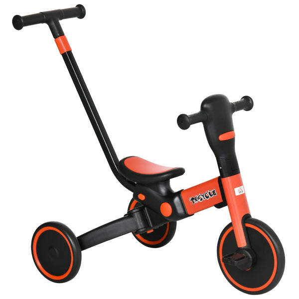 Tricycle pour Bébés 18-60 Mois 101x45x86,5 cm avec Guidon Réglable et Roues Fermées Rouge acquista