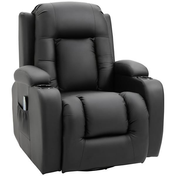 Poltrona Relax Massaggiante 85x94x104 cm Reclinabile in Similpelle Nero prezzo
