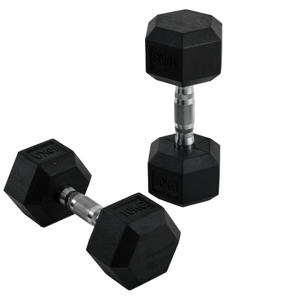 Set 2 Manubri Esagonali da 10kg per Workout in Palestra Casa e Ufficio  in Metallo e Gomma  Nero acquista