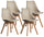 Lot de 4 chaises d'intérieur 83x49x43 cm en simili cuir gris tourterelle