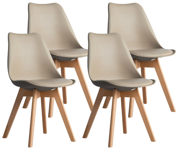 Lot de 4 chaises d'intérieur 83x49x43 cm en simili cuir gris tourterelle online