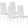 Lot de 4 chaises de salle à manger 41x50x97 cm avec dossier haut en simili cuir blanc