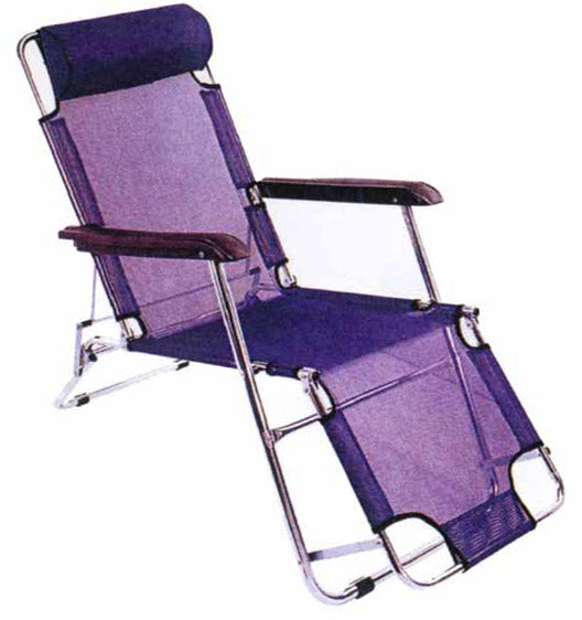 Chaise longue inclinable et pliante bleue Becker Prato en aluminium et textilène online