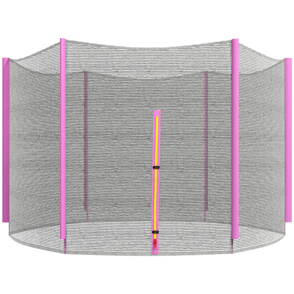 Rete di Protezione per Trampolini a 6 Pali con Ingresso con Cerniera Ø305x180 cm in PE Nero e Rosa sconto
