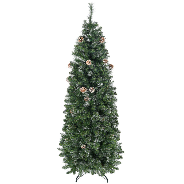 sconto Sapin de Noël artificiel 180 cm 618 branches avec pommes de pin vertes