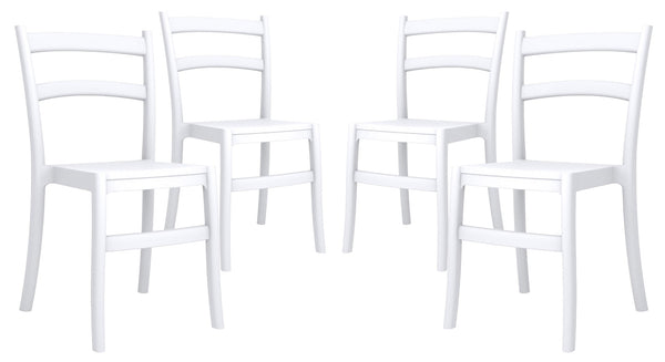 acquista Lot de 4 chaises de jardin en polypropylène blanc Vandi