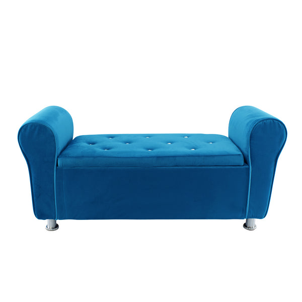 Table de Chevet 120x39x55 cm avec Paillettes en Tissu Effet Velours Bleu acquista